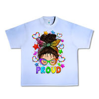 Grape Ice LGBTQ+ Messy Bun With Colorful Stars Urban Heavy Tee - BundleAndBundleShop
