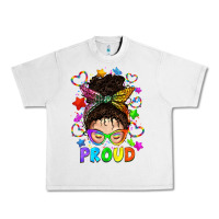 Lgbtq+ Messy Bun With Colorful Stars Urban Heavy Tee | Teevron