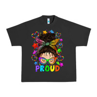 Pigment Black LGBTQ+ Messy Bun With Colorful Stars Urban Heavy Tee - BundleAndBundleShop