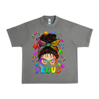 Tornado LGBTQ+ Messy Bun With Colorful Stars Urban Heavy Tee - BundleAndBundleShop