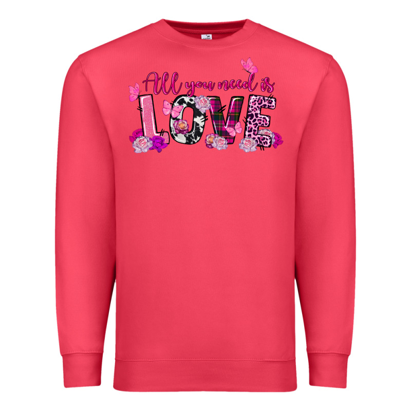 All You Need Is Love Valentine's Day Premium Sweatshirt by FaDigitalArtStudio | Teevron