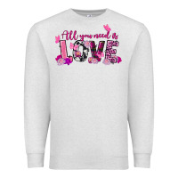 Oatmeal Heather All you need is love Valentine's Day Premium Sweatshirt - FaDigitalArtStudio