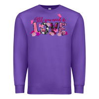 Purple All you need is love Valentine's Day Premium Sweatshirt - FaDigitalArtStudio