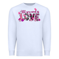 White All you need is love Valentine's Day Premium Sweatshirt - FaDigitalArtStudio