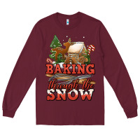 Burgundy baking through the snow Long Sleeve Tee - Jasminsmagicworld