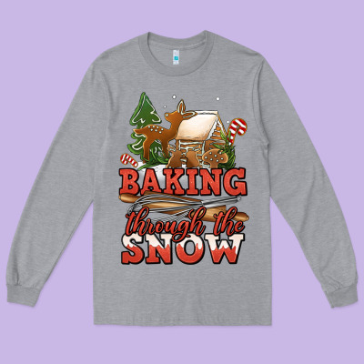 Baking Through The Snow Long Sleeve Tee Designed By Jasminsmagicworld
