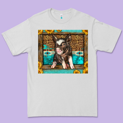 Western Cute Pig Premium Tee Designed By Lillyallendesigns