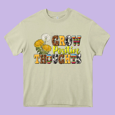 Grow Positive Thoughts Heavy Core Tee Designed By Nancycooperartshop