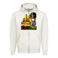 Oatmeal Heather i am black history juneteenth Zipper Hoodie - CowGirlArtShop