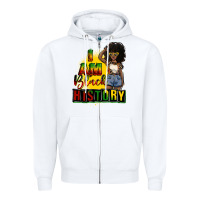 White i am black history juneteenth Zipper Hoodie - CowGirlArtShop