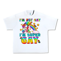 White LGBTQ I'm Not Gay I'm Super Gay Urban Heavy Tee - BundleAndBundleShop