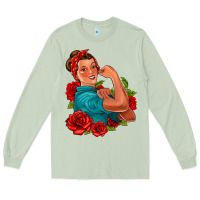 Matcha hispanic strong woman with roses Long Sleeve Tee - Jasminsmagicworld