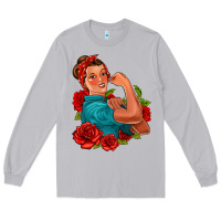 Moon Dust hispanic strong woman with roses Long Sleeve Tee - Jasminsmagicworld