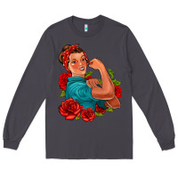 Smoke hispanic strong woman with roses Long Sleeve Tee - Jasminsmagicworld