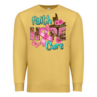 Antique Gold Faith hope cure Breast Cancer Premium Sweatshirt - FaDigitalArtStudio