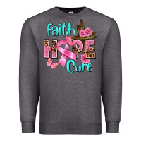 Charcoal Heather Faith hope cure Breast Cancer Premium Sweatshirt - FaDigitalArtStudio