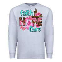 Heather Grey Faith hope cure Breast Cancer Premium Sweatshirt - FaDigitalArtStudio