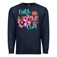 Navy Faith hope cure Breast Cancer Premium Sweatshirt - FaDigitalArtStudio