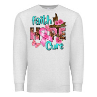 Oatmeal Heather Faith hope cure Breast Cancer Premium Sweatshirt - FaDigitalArtStudio