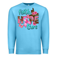Faith Hope Cure Breast Cancer Premium Sweatshirt | Teevron