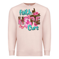 Pale Pink Faith hope cure Breast Cancer Premium Sweatshirt - FaDigitalArtStudio