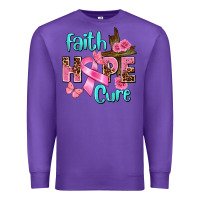 Purple Faith hope cure Breast Cancer Premium Sweatshirt - FaDigitalArtStudio