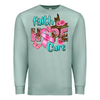 Seafoam Faith hope cure Breast Cancer Premium Sweatshirt - FaDigitalArtStudio