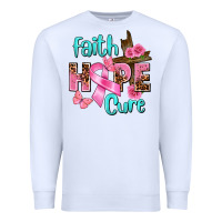 White Faith hope cure Breast Cancer Premium Sweatshirt - FaDigitalArtStudio