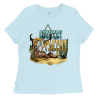 Baby Blue country mini Ladies Tee - NancyCooperArtShop
