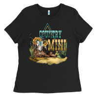 Black country mini Ladies Tee - NancyCooperArtShop