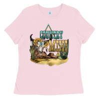 Bubblegum Pink country mini Ladies Tee - NancyCooperArtShop