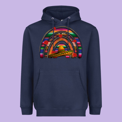 Mexico Rainbow Heavyweight Hoodie Designed By Fadigitalartstudio