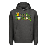 Charcoal Heather Beer and shamrock Premium Hoodie - CowGirlArtShop