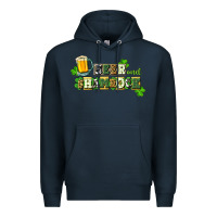Navy Beer and shamrock Premium Hoodie - CowGirlArtShop