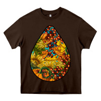 Chocolate Brown Fall Teardrop Heavy Core Tee - LillyAllenDesigns