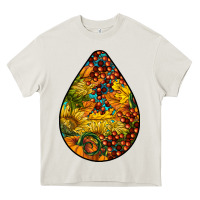 Cream Fall Teardrop Heavy Core Tee - LillyAllenDesigns