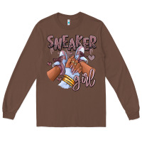Chestnut sky j mauve sneaker girl afro woman Long Sleeve Tee - RanaPortraitStore