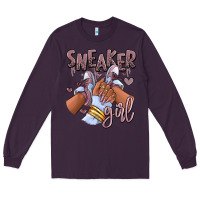 Plum sky j mauve sneaker girl afro woman Long Sleeve Tee - RanaPortraitStore