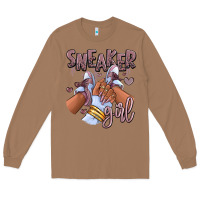 Toasted Coconut sky j mauve sneaker girl afro woman Long Sleeve Tee - RanaPortraitStore