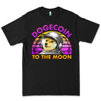 Black doge coin to the moon 80's retro sunset Premium Tee - Jasminsmagicworld