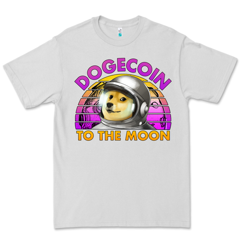 Doge Coin To The Moon 80's Retro Sunset Premium Tee by Jasminsmagicworld | Teevron