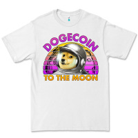 White doge coin to the moon 80's retro sunset Premium Tee - Jasminsmagicworld