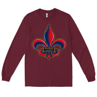 Burgundy louisiana fleur de lis Long Sleeve Tee - BarkalooDesign