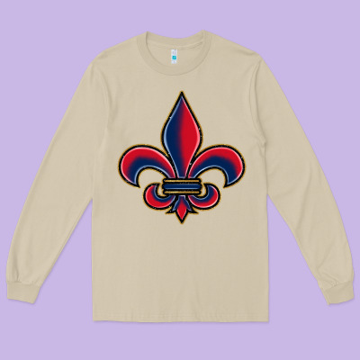 Louisiana Fleur De Lis Long Sleeve Tee Designed By Barkaloodesign