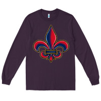 Plum louisiana fleur de lis Long Sleeve Tee - BarkalooDesign