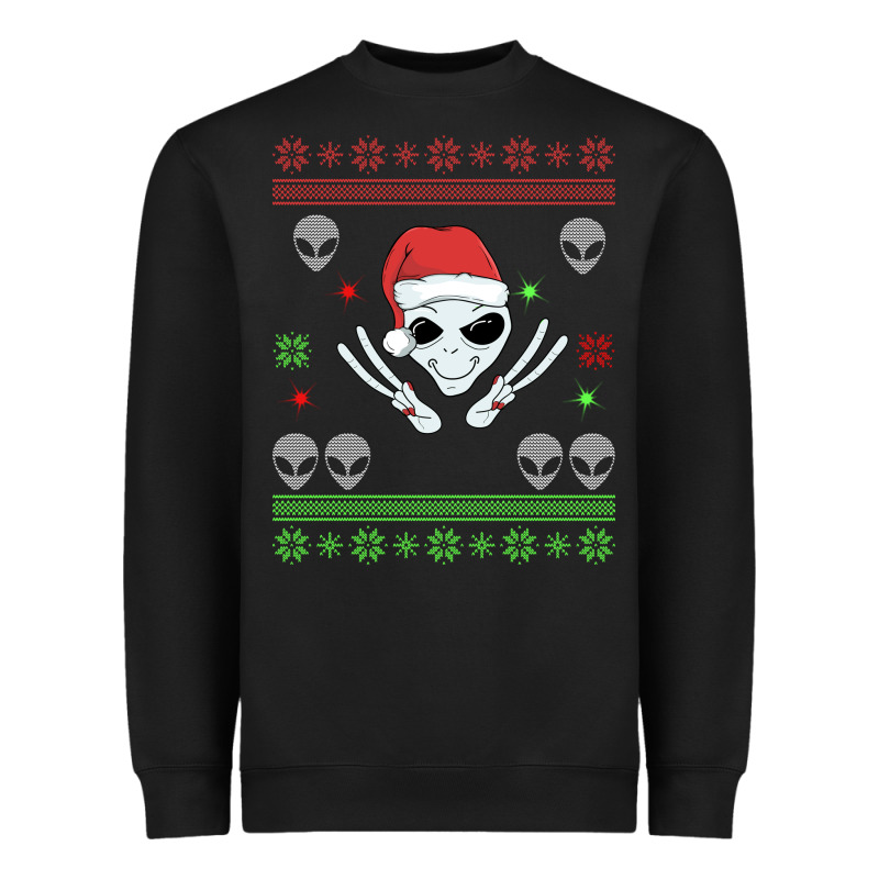 Alien Ugly Christmas Heavyweight Sweatshirt by Bettercallsaul | Teevron