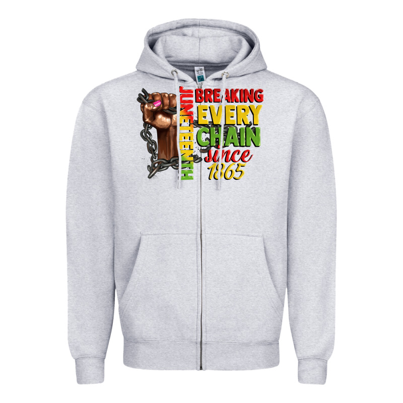 Juneteenth Breaking Every Chain Since 1865 Woman F Zipper Hoodie by CowGirlArtShop | Teevron