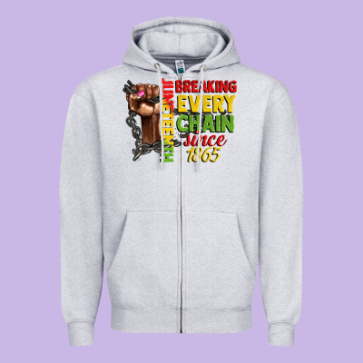 Juneteenth Breaking Every Chain Since 1865 Woman F Zipper Hoodie Designed By Cowgirlartshop