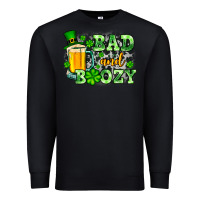 Black St. Patrick's Bad and boozy Premium Sweatshirt - OliviaCreatesArt