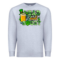 Heather Grey St. Patrick's Bad and boozy Premium Sweatshirt - OliviaCreatesArt
